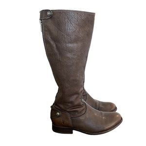Frye Melissa Button Antique Riding Boots Brown Leather Size 6.5 B